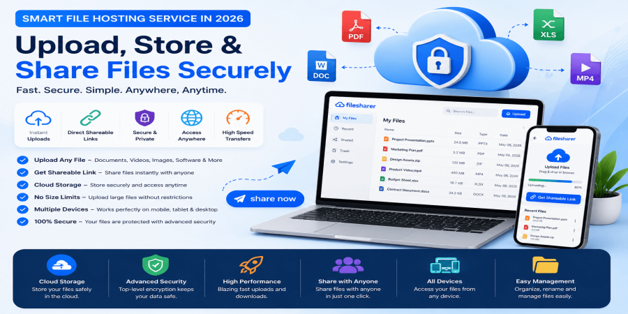 Smart File Hosting Service in 2026 – Upload, Store & Share Files Securely
